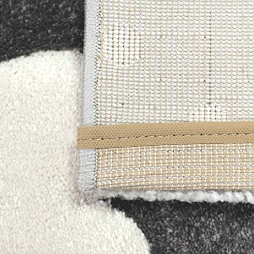 Teppich-Traum Kinderzimmer Teppich Spiel & Baby Teppich Herz Stern Punkte Design in Braun Beige Grau Größe 160 cm rund