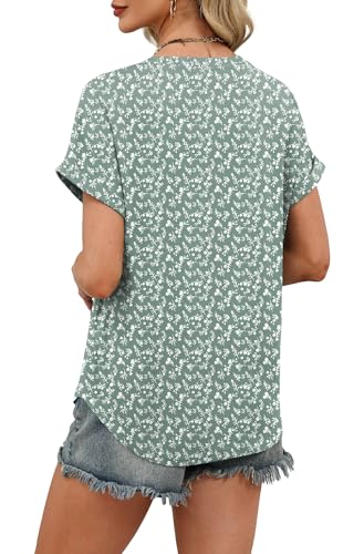 Image of WIHOLL Womens Blouses Spring Tops Short Sleeve Shirts Dressy Casual Summer Vacation Fashion Clothing 2026