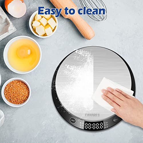 Chwares Food Scale, Digital Kitchen Scale With Bowl Stainless Steel, Rechargeable Digital Scales Grams And Ounces For Weight Loss, Dieting, Baking, Cooking, And Meal Prep, 11Lb/5Kg, 0.1Oz/1G #TOP6