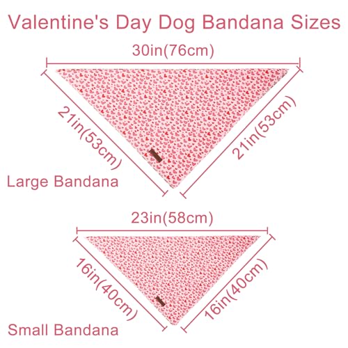 Image of Valentine's Dog Bandana, UP URARA PUP Soft Cotton Adjustable Pet Scarf for Small, Medium, and Large Dogs, Cute and Comfortable Dog Accessory,L