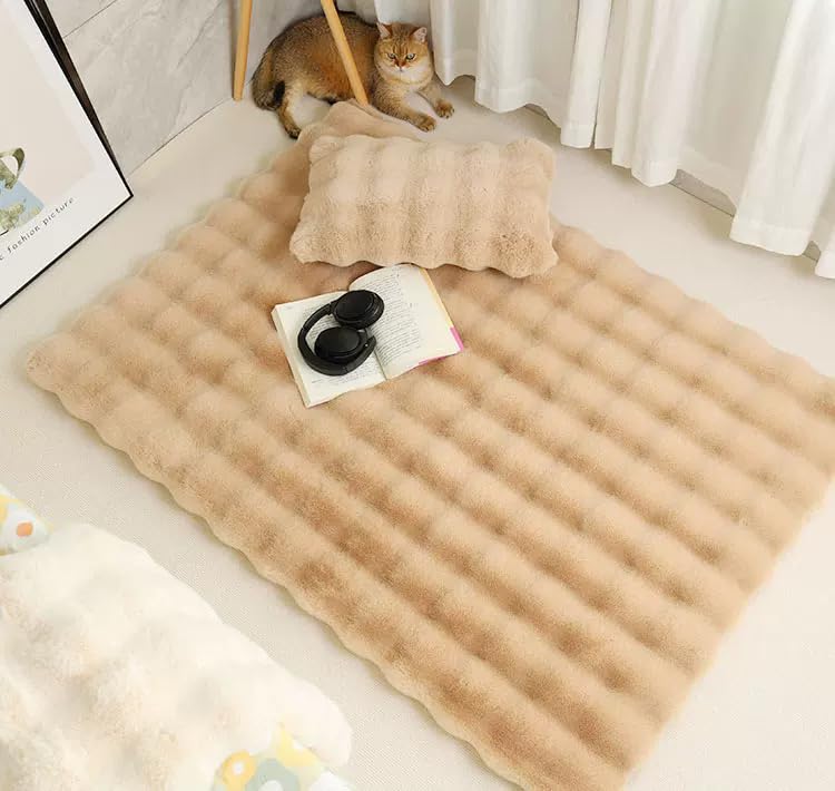 Tapis chambre à coucher moelleux marron pour un réveil tout en douceur