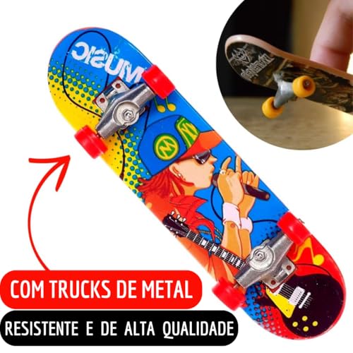 5 Conjuntos Skate de Dedo Acompanha Case em Acrílico + 5 Shapes + 5 Lixas + 10 Trucks de Metal + 20