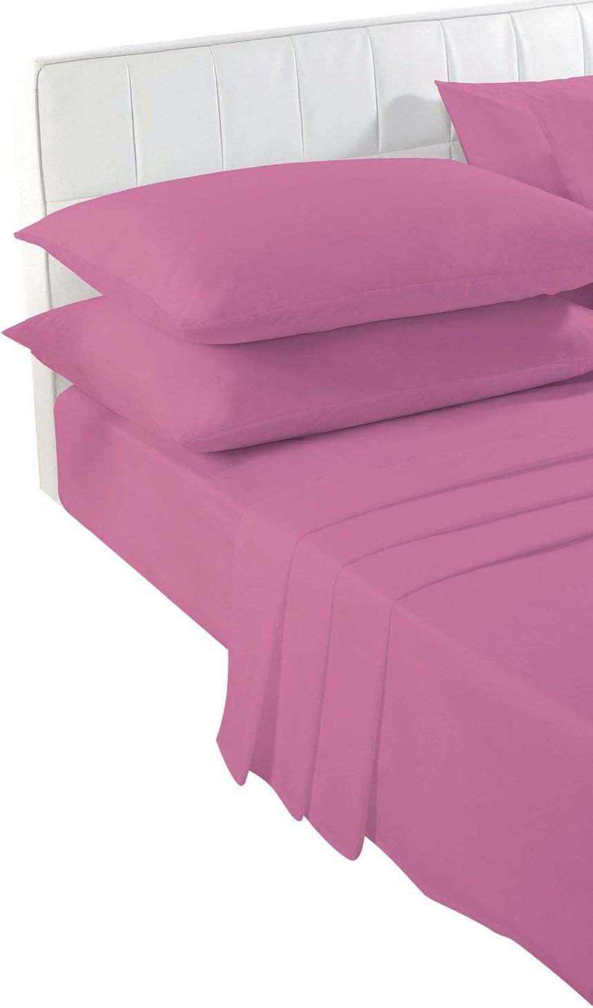 HaloTradeUK PolyCotton Pillowcases, 50x75cm, Housewife Style with Envelope Closure, Multiple Colours, Super Soft Breathable (2, Fuchsia)