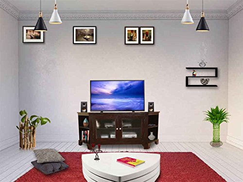 Image of APRODZ Mango Wood Deno TV Stand Cabinet for Home | TV Unit for Living Room | Brown Finish