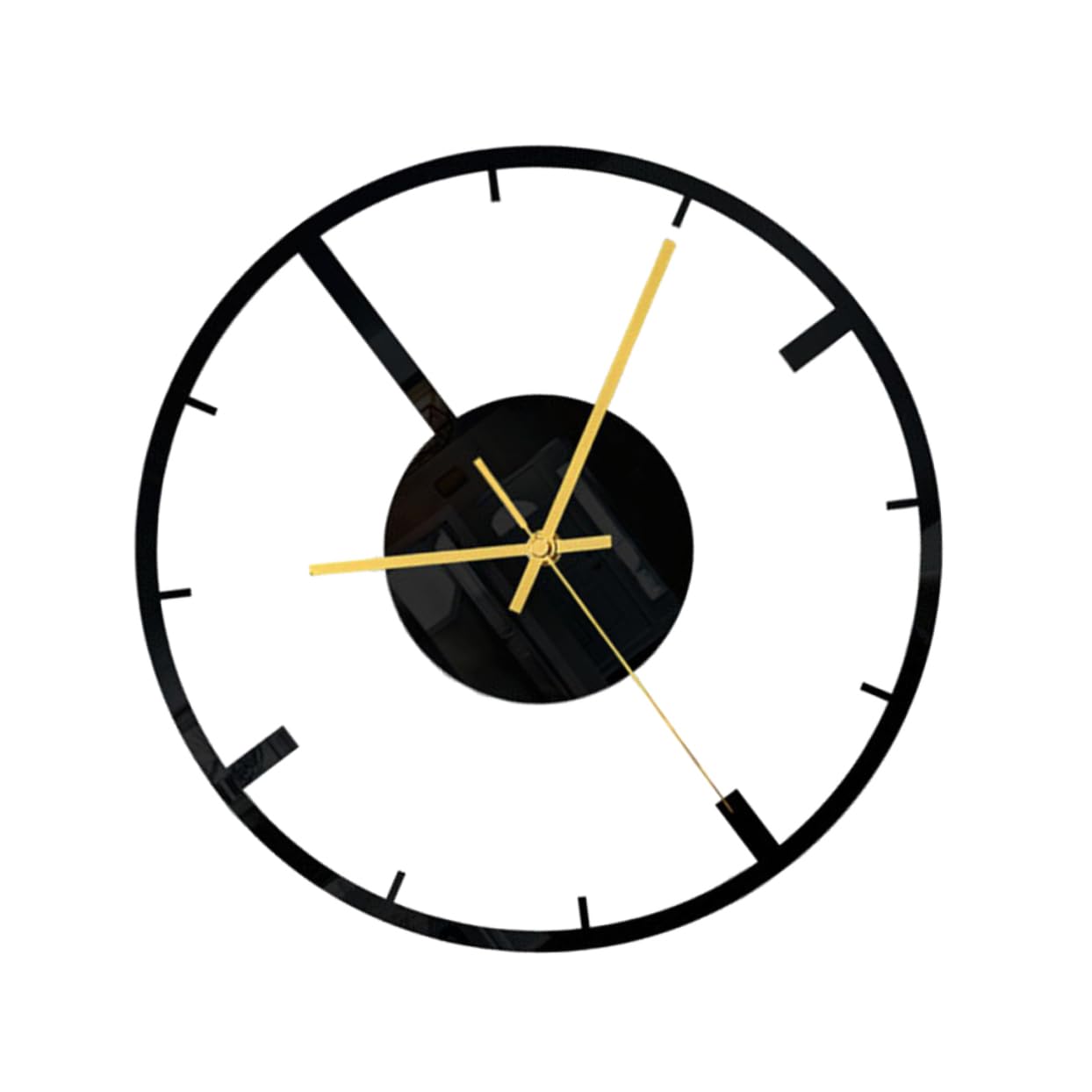 Horloge murale silencieuse acrylique noire moderne chic
