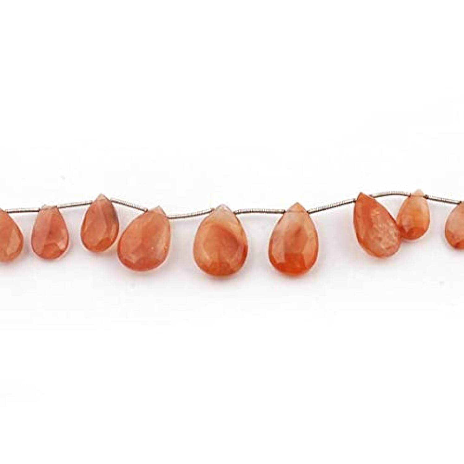 Sunstone Pear Drop Beads pierres de soleil précieuses facettées de LKBEADS SB4149