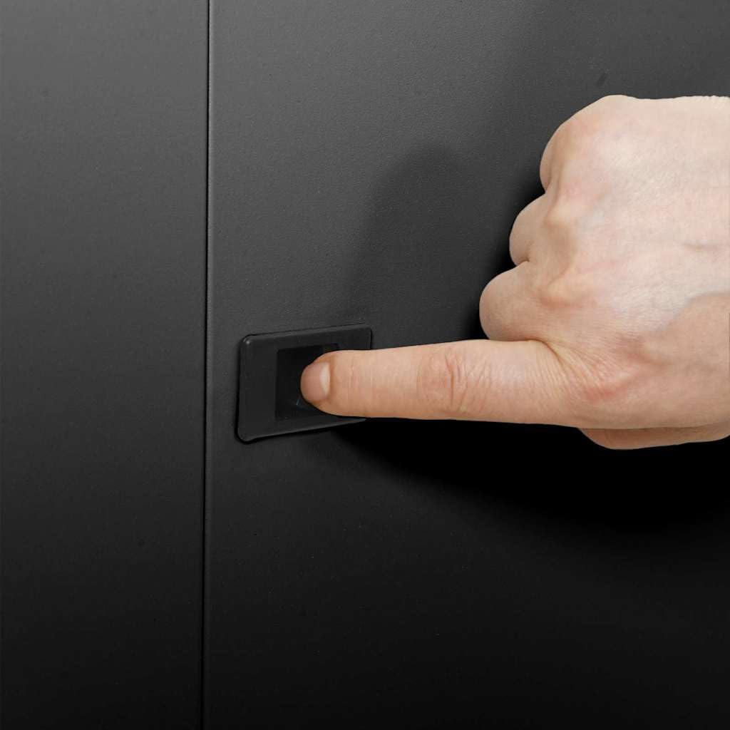 vidaXL Armoire réseau avec Stockage Noir 60 x 60 x 50 cm Acier, Solutions de Rangement Bureau, Armoire Solide, Technologie Murale, Serveur Industriel, Organisateur électronique
