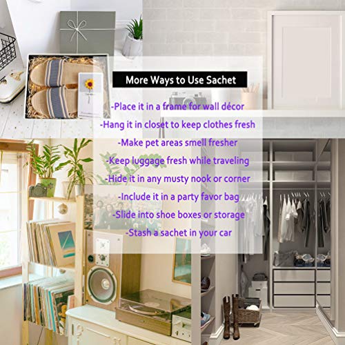 MYARO Large 12 Packs Vanilla Scented Sachets for Drawer and Closet with Hanger, Long-Lasting Sachets Bags Home Fragrance Sachet - Thumbnail 7