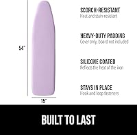 Vista 2 de GORILLA GRIP The Original - Funda y almohadilla para tabla de planchar, revestimiento de silicona, acolchado grueso resistente a quemaduras, fundas