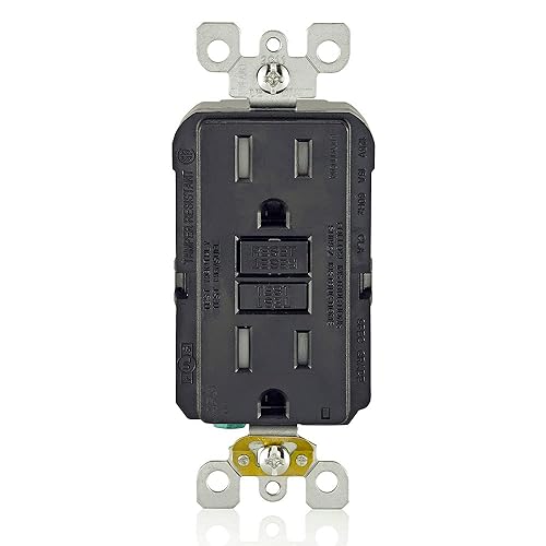 Vista 12 de Leviton GFCI - Toma de corriente resistente a la intemperie, 15 amperios, autocomprobación, no resistente a manipulaciones con luz indicadora LED