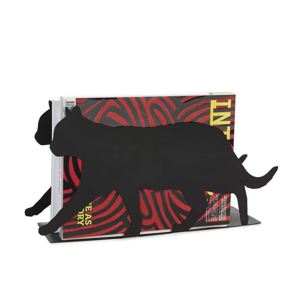 Balvi Porte-revues Feline Couleur noir Pratique et décoratif en forme de chat Fer 21,5 cm