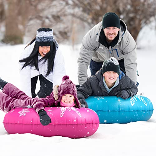 image for Jasonwell Snow Tube Inflatable Snow Sled Toboggan Snow Toys for Kids a