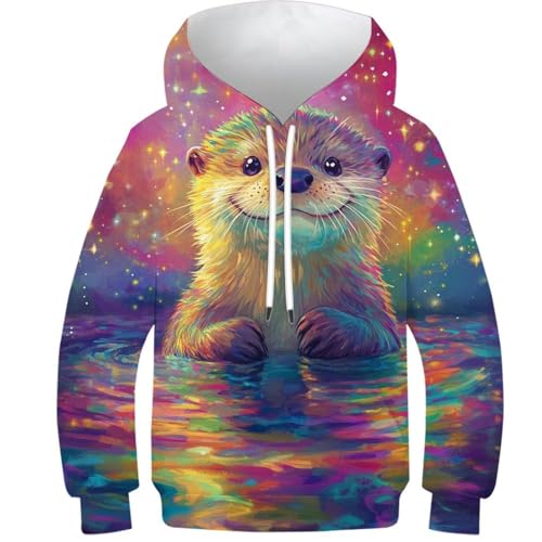 Sweat loutre 3D le cadeau chaud idéal pour enfant 10-12 ans