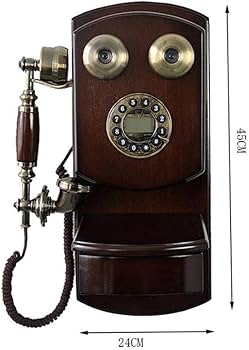 Amazon.co.jp: アンティーク木製壁掛け電話ヴィンテージ回転式ダイヤル