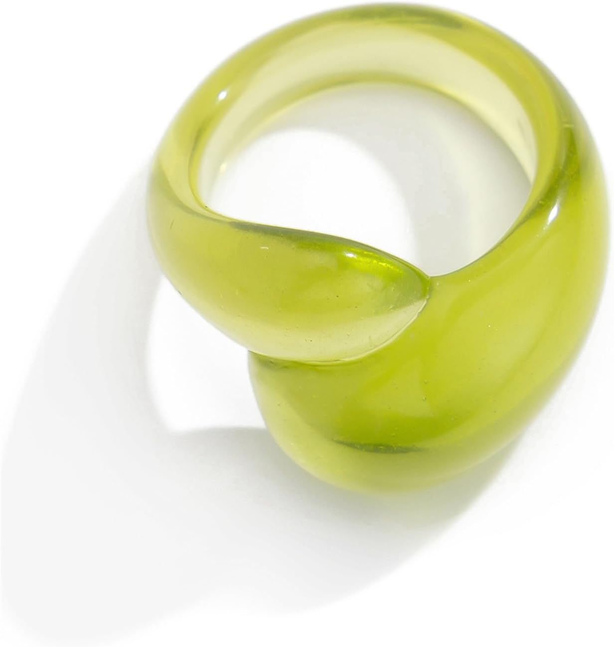 Chunky Resin Twist Stackable Ring for Women,Boho Cute Multicolor Thick Acrylic Statement Ring Trendy Aesthetic Y2k Colorful Knuckle Finger Jewelry - Image 7