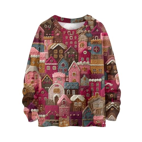 2025 Womens Ugly Christmas Sweaters Funny Cute Xmas Tree Reindeer Snowman Pullover Tops Long Sleeve Crewneck Sweater