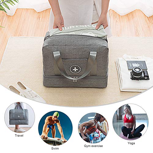 DTNO.I Sports Gym Bag, Small Travel Duffel Bag with Wet Pocket & Shoes Compartment, Packable Travel Luggage Bag Gym Duffle Bag for Men and Women - Image 8