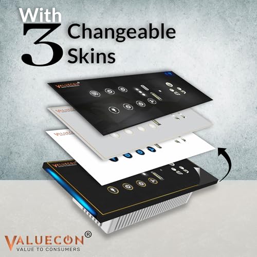 Image of i380 6 modular Smart Wifi Switch Board with 4 Switch,1 Fan,1 Socket, C & A type USB charging ports|Finger-touch, App Control, Voice-controlled by Alexa, Google Home, Google Assis (GLDN MB)