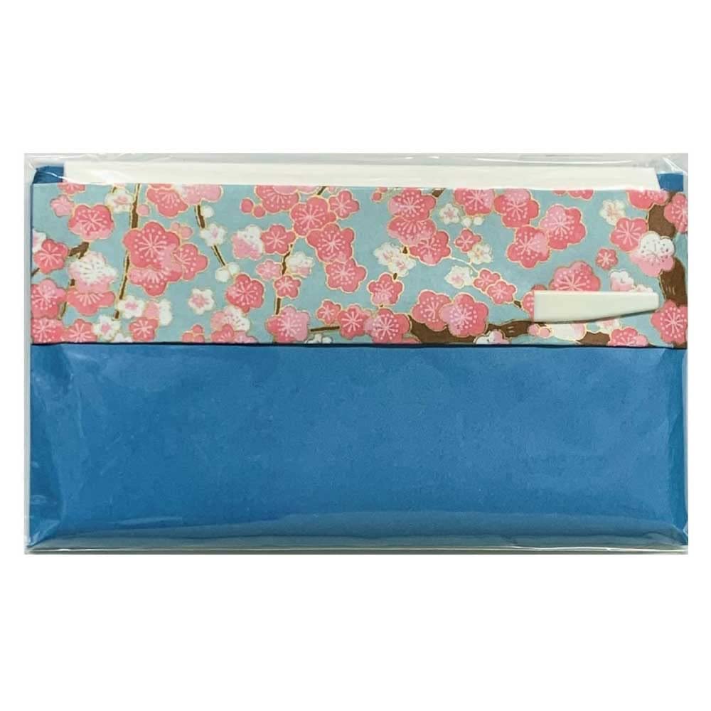 Mino Washi Japanisches Toraditions-Kaishi-Papier, 30 Blatt einfaches Kaishi-Papier, japanisches buntes Yuzen-Papier, mit süßem Plektrum, Blau