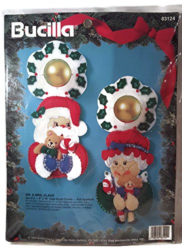 Couvre-boutons de porte feutre Bucilla Mr. & Mrs. Claus 83124 kit bricolage Noël