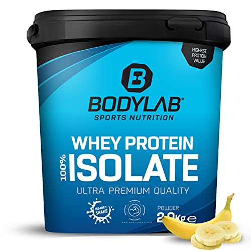 Isolat de whey banane Bodylab24 en pot de 2kg pour musculation