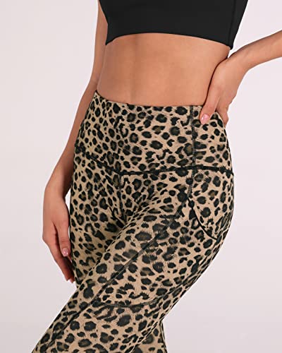 Ododos High Waisted Printed Yoga Capris Leggings With Pocket For Women, Leopard, Medium #TOP4