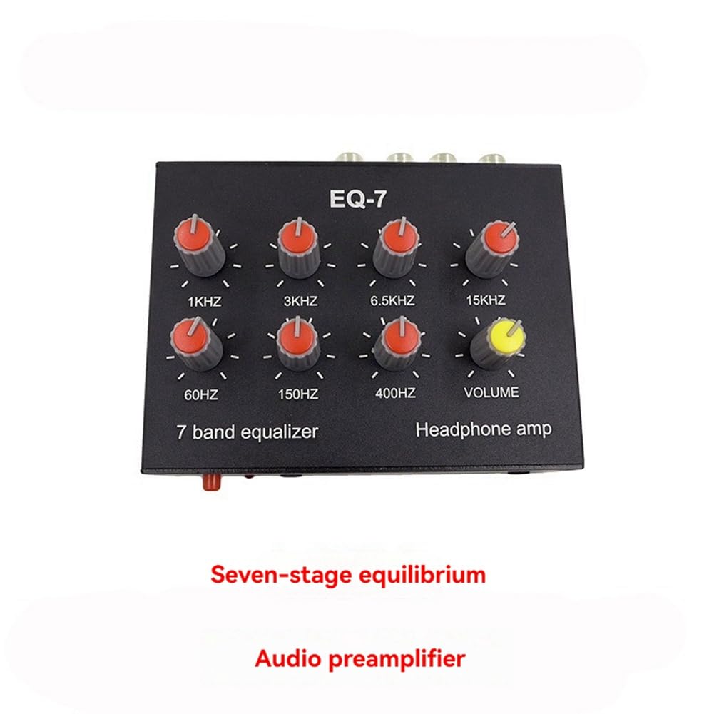 DC5-12V Equalizzatore Suono 7 Bande Regolazione dei Medii Alti Equalizzatore Digitale Preamplificatore Audio Regolabile per Cuffie