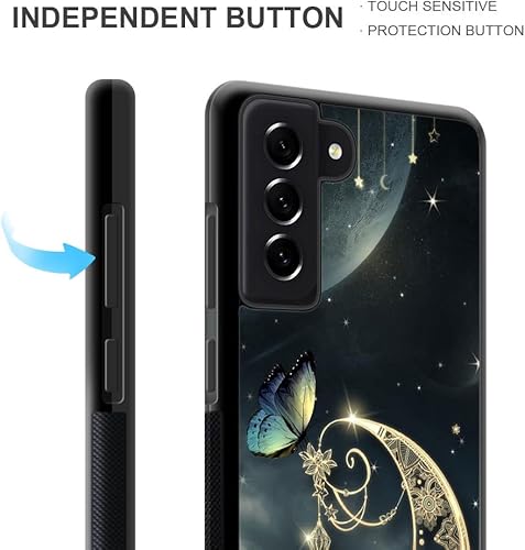 Miniatura 3 de DJSOK Funda compatible con Samsung Galaxy S23 Plus, diseño de estrella de mariposa y luna para niñas y hombres, patrón de protección contra caídas