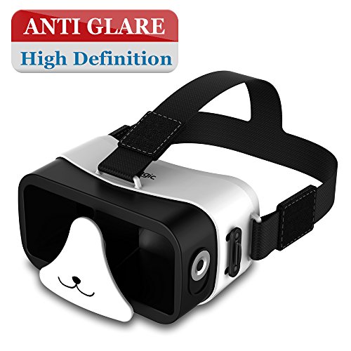 AMAZKER 3D Panda Mini VR Device With Magnetic Trigger for Gift for Child,Upgraded Ultra Light Portable Virtual Reality Headset Version Glasses for iPhone 6s Nexus 6 Samsung Galaxy s5 s6