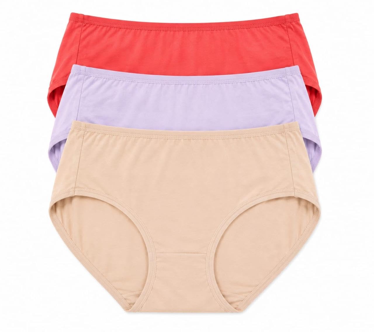 Women's Cotton Mid Waist Panties Pack of 3 | Soft Breathable Stretch Bikini Briefs | Full Coverage Everyday Comfort | Skin-Friendly Multicolor Innerwear for Women-picture-15