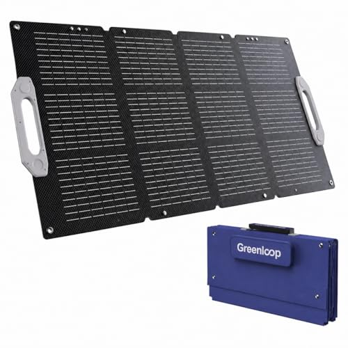 Greenloop Solarpanel 100w Solarpanel FaltbarTragbares Faltbar mit MC4 Adapter IP65 Wasserdicht ETEF Solarzellen 22 5% Wirkungsgrad 4kg Leicht inkl. Tragetasche und Standfüße GS100