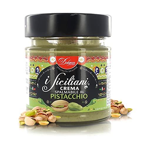 Crema de Pistacho para Untar, Made in Italy,''I Siciliani'', Tarro de 200 Gramos