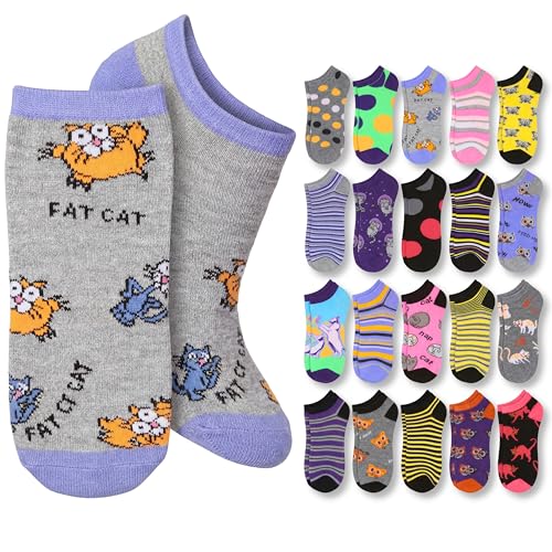 Image of Tipi Toe Women's 20 Pack Colorful Low Cut Socks - Lightweight, Breathable Design for All-Day Comfort Sizes 9-11 /10-13