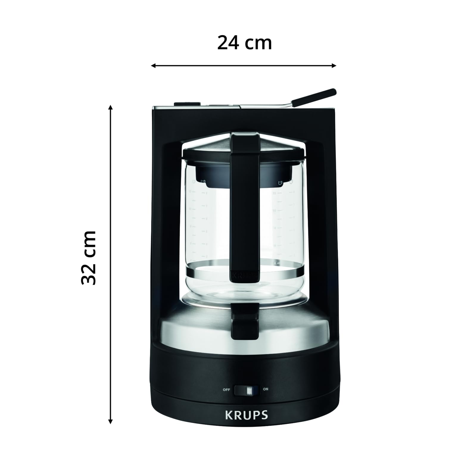 Krups Filterkaffeemaschine T8, 850 Watt, automatische Abschaltung, 8-12 Tassen, 1L Fassungsvermögen, permanenter Filter, beleuchteter Ein-/ Ausschalter, benutzerfreundlich, schwarz, KM4689