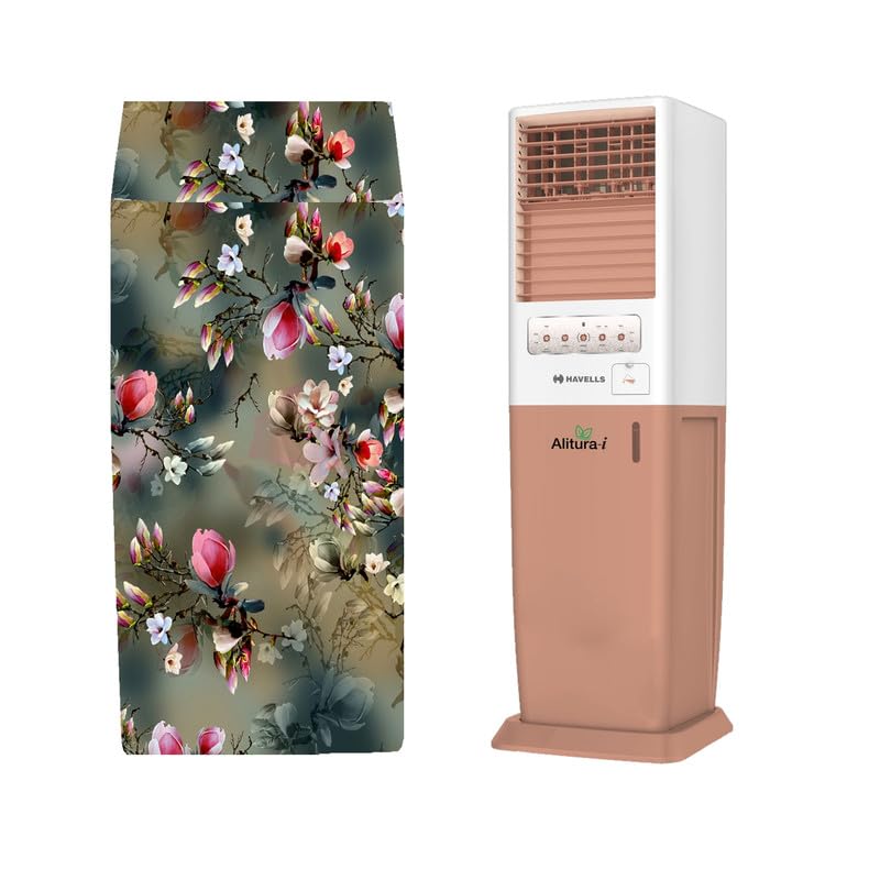Image of Cooler Cover Compatible For Havells Alitura 50 Litres Air Cooler Waterproof, Dustproof, Size (HxWxD) 136x40x41 Cm, Green.