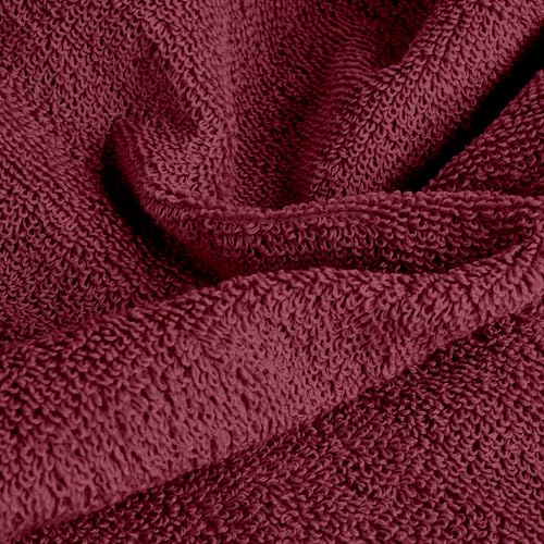 Image of Divine Casa Cotton Towel Set 1 Bath + 2 Hand Towels Maroon, 550 GSM Ultra Soft & Highly Absorbent, Bath 150 x 75 cm & Hand 60 x 40 cm