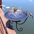 HLQMFHT Solar Bird Bath,Deck Bird Bath with Solar Fountain,Metal Bird Bath Bubbler,Deck Mounted Bird Bath,Adjustable Sturdy Balcony Bird Bath,Patio Garden Decor?Bronze?