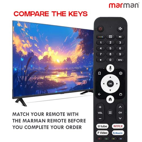 Image of marman Compatible with Haier Google Tv Remote Control Model HTR-U31 Suitable for LE32K800GT LE43K800UGT LE50K800UGT LE55K800UGT LE65K800UGT Television with Voice Command - Pairing Must!