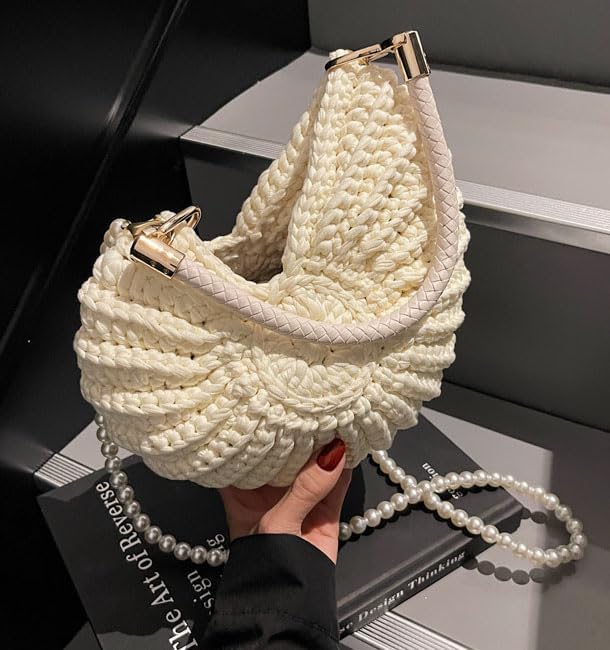 Handmade Crochet Tote Bag Seashell Purse for Women Boho Shell Handbag Crossbody Shoulder Bag Summer Beach Clutch Hobo Handbag - Image 7