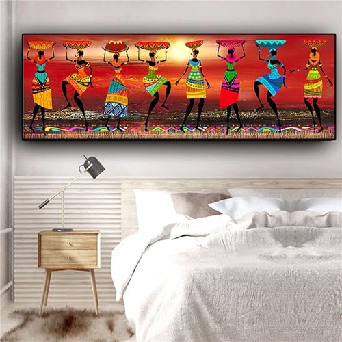 Kit Broderie Diamant Tribale Colorée 5D DIY Peinture Diamant Adulte 50x150cm