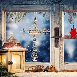 Gidenfly Kerst Jezus Kruis Muurstickers, Muur Opknoping Kruis Handgemaakte Antiek Ontwerp, Decoratieve Religieuze Altaar Spirituele Kunst Sculptuur Thuis Woonkamer Decor Accessoire Voor Liefde Een