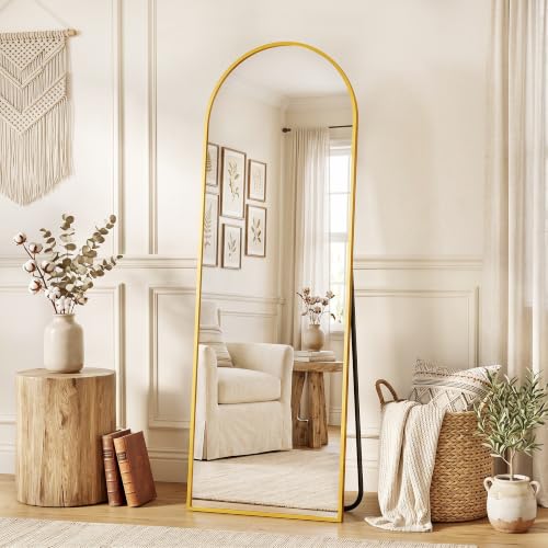 Image of Full Length Mirror, 56 inchx14 inch Arched Floor Mirror ShatterProof Glass