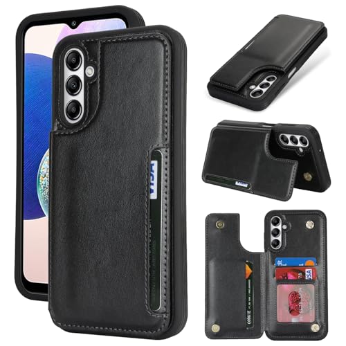 iCoverCase Compatible with Samsung Galaxy A14 5G Case with Card Holder A14 5G Wallet Case for Women Men [RFID Blocking] PU Leather Protective Phone Case for A14 5G (Black)