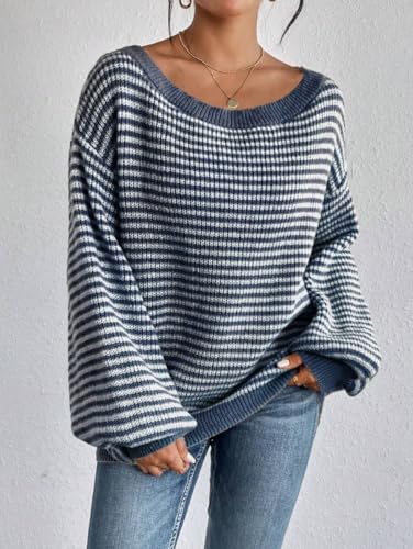Image of ZAFUL Sweaters for Women Off Shoulder Knit Sweater with Long Sleeve Loose Pullover Jumper Tops