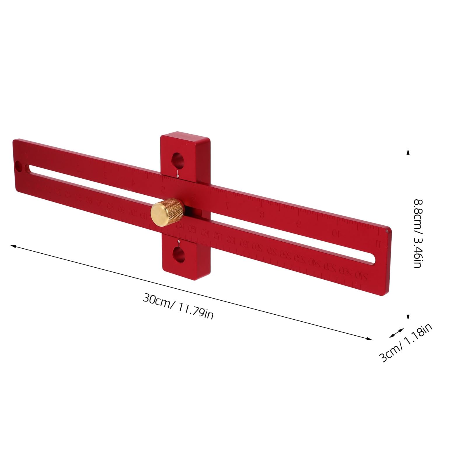 Regla de Marcado Ajustable para Carpintería de Aleación de Aluminio T-270 Herramienta Portátil de Medición y Posicionamiento Precisa para y Carpinteros Uso Exteriores