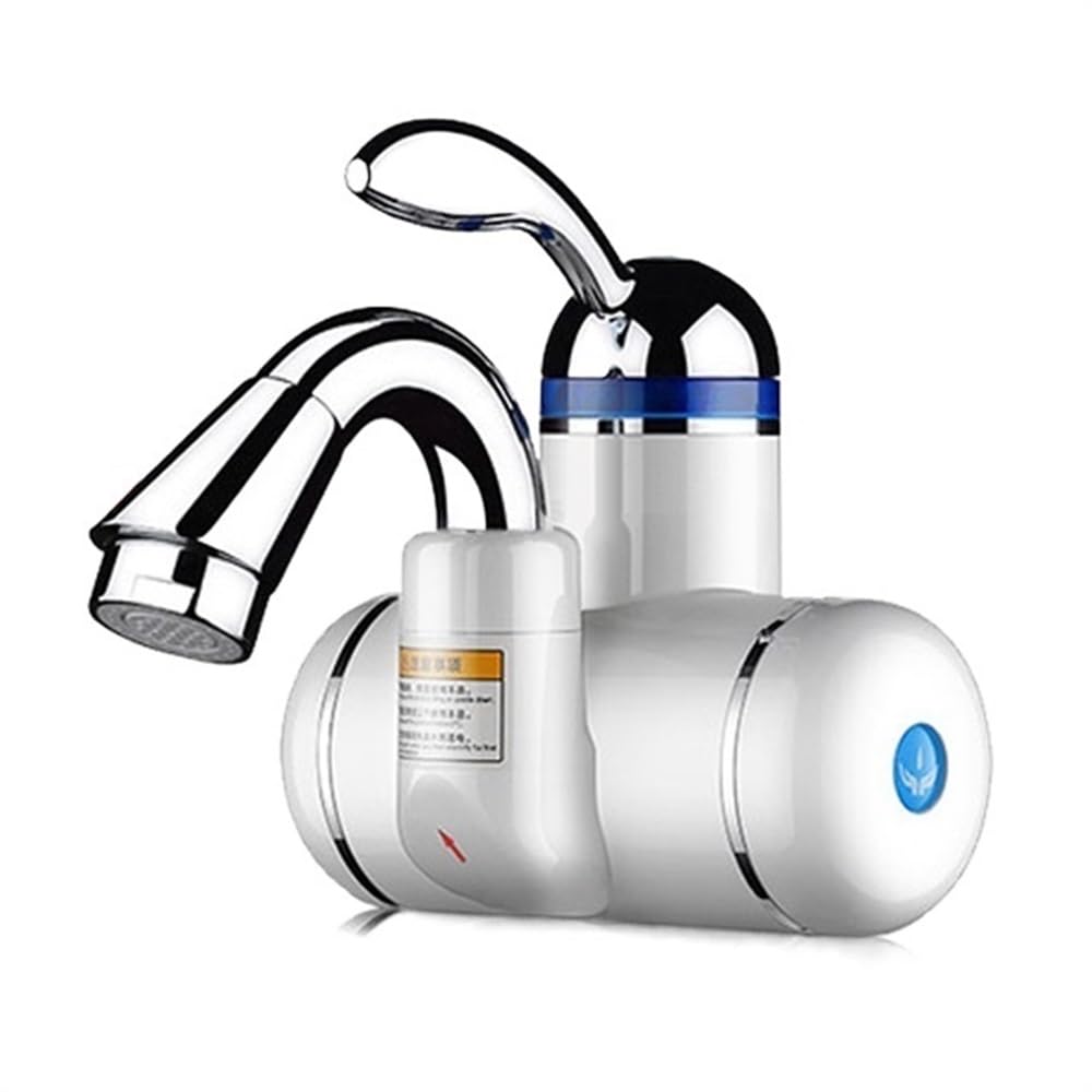 Zghnashun Water From Side Electric Tap 3000W Instant Heating Faucet Hot Water Tap Tankless Heater Electric Kitchen Fast 220V(Water From Side)