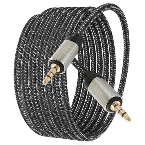 Image of MX RCA Cable AUX to RCA Y Splitter Cable To 2 Rca Stereo Audio Cable For Smartphone PERENT (3.5mm Male to Male AUX Audio Cable, 1.5 METER), Black
