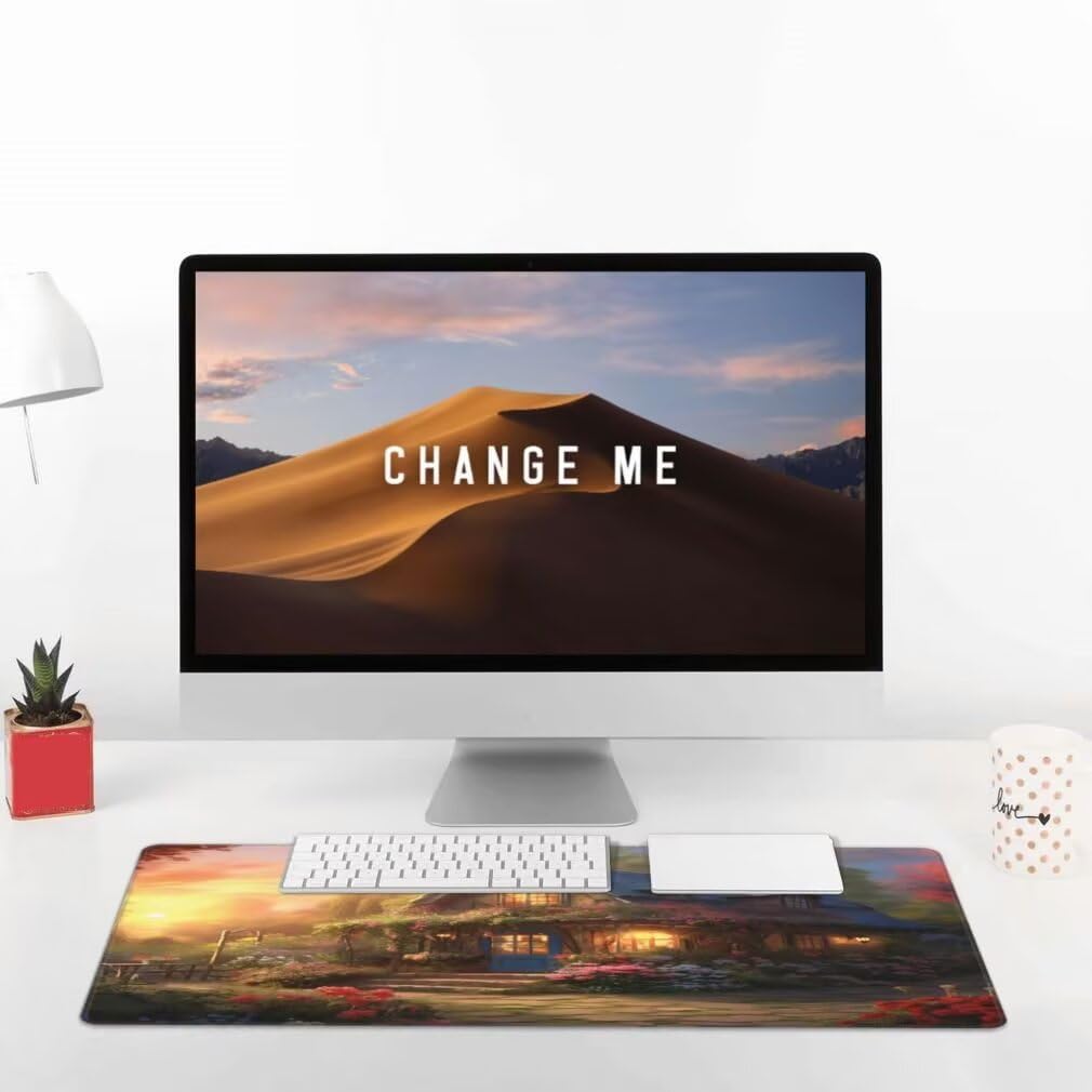 Alfombrilla Raton XXL 1200 x 600 x 3 mm, Mouse Pad Grande Gaming, Alfombrilla de Raton Casa de Cuento de Hadas Mousepad Lavable Impermeable y Antideslizante para Juegos Y Oficina (Paisaje) -MP1529