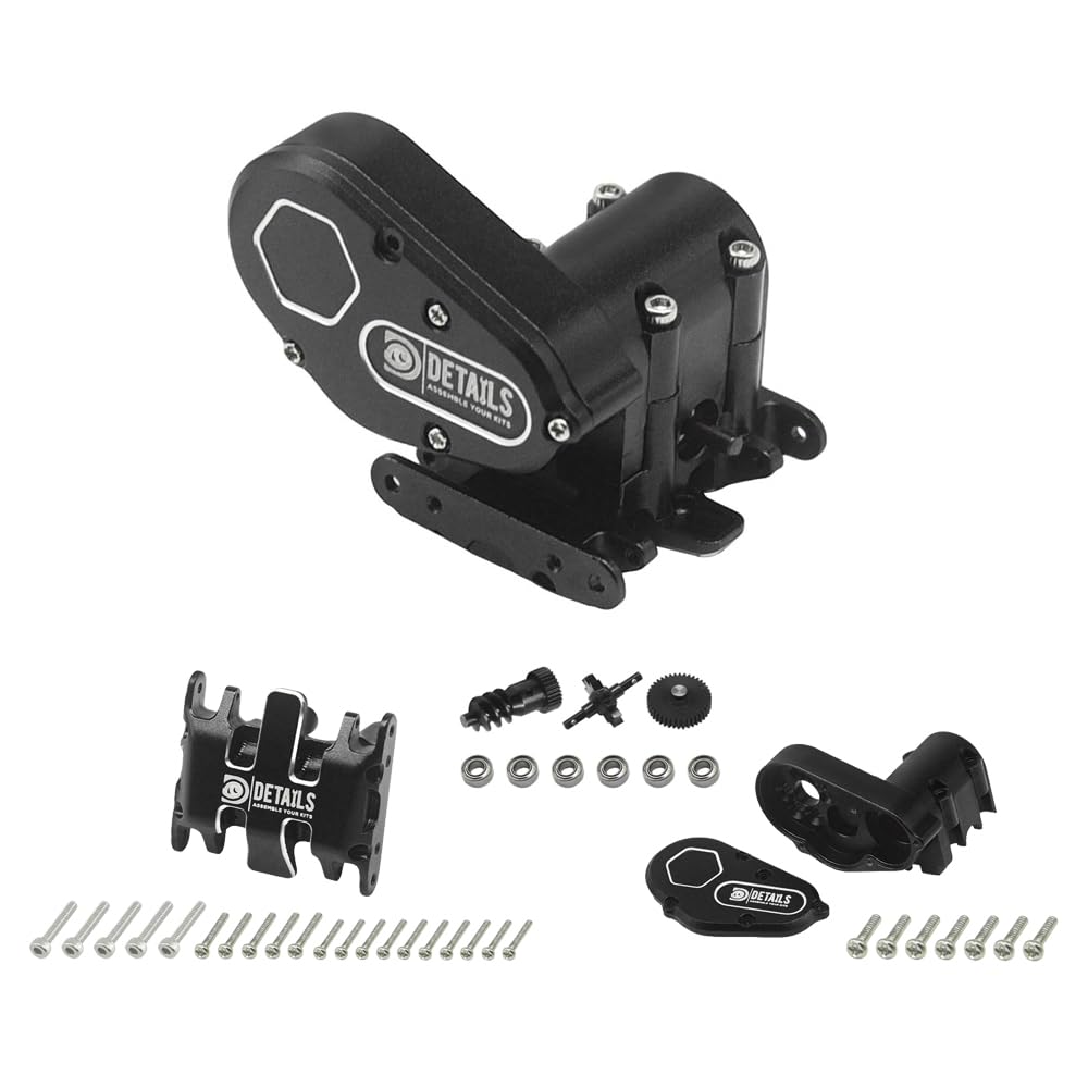 Photo 1 of Details Aluminum Gear Box and Skid Plate for SCX30, Red Metal Transmission Housing, RC Car Upgrade Parts, Compatible with SCX30 RC Vehicles (Black)