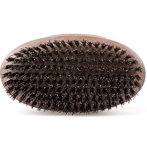 Fendrihan Military Hand Finished Stained Beech Wood Hair Brush With Medium Stiff Dark Boar Bristles (Made In France) #TOP2
